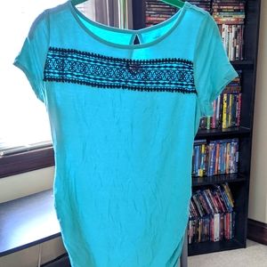 Teal lace maternity top size M